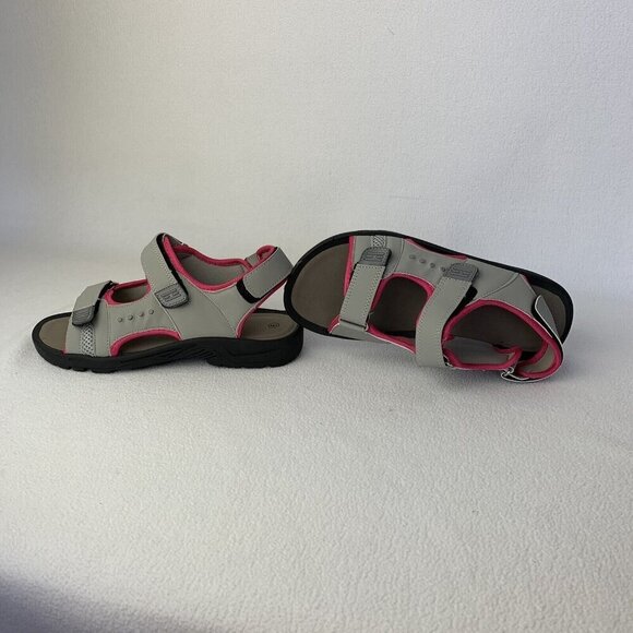 Coxist Ankle Adjustable Strap Hook & Loop Gray Pink Sandals Open Toe Size 6 - Picture 3 of 11